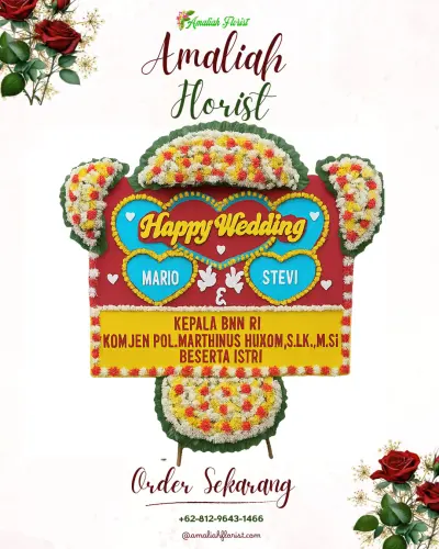 Karangan Papan Bunga Pernikahan di Ngleri